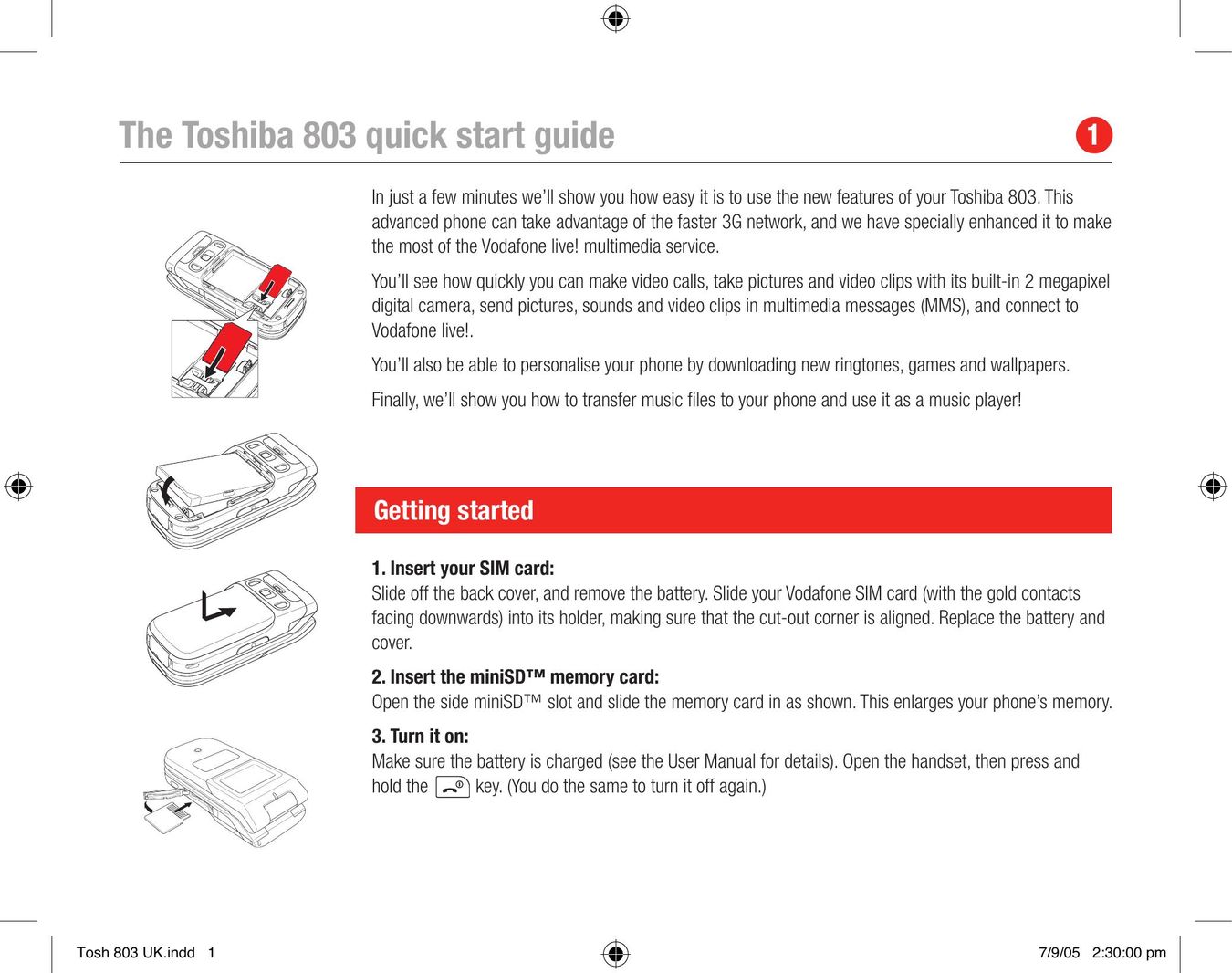 Toshiba 803 Cell Phone User Manual