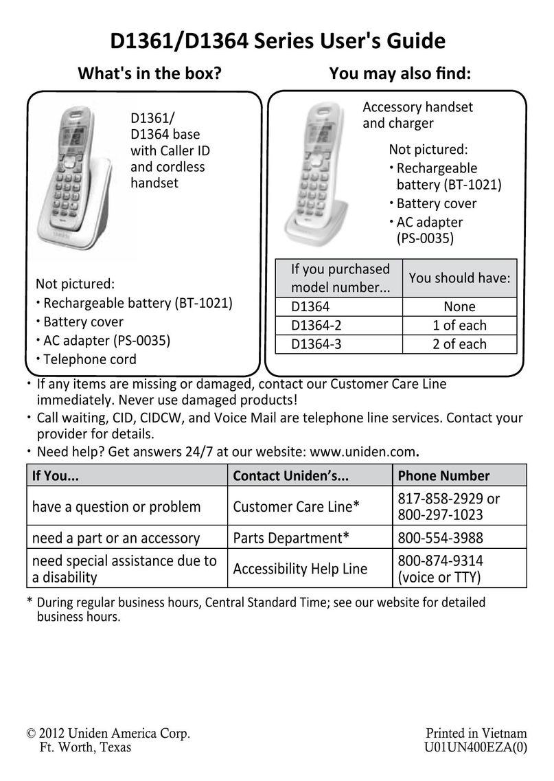 Uniden D1364 Cell Phone User Manual