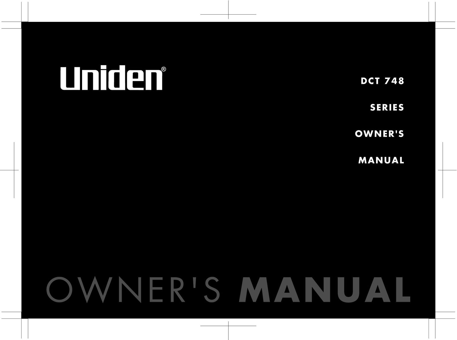 Uniden DCT 748 Cell Phone User Manual