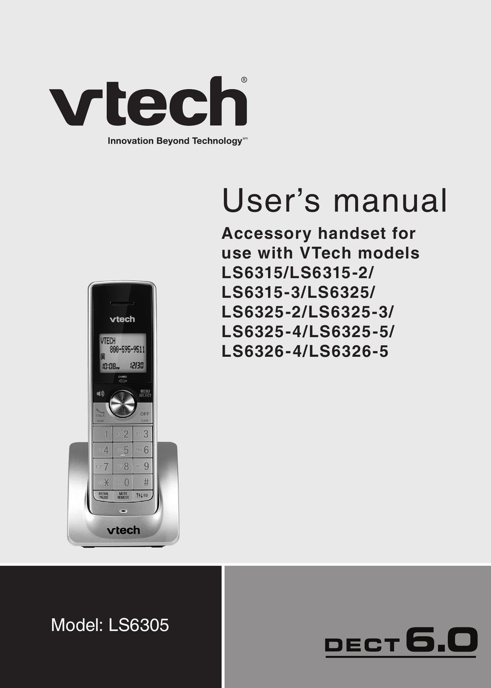 VTech accessory handset use with vtech Cell Phone User Manual