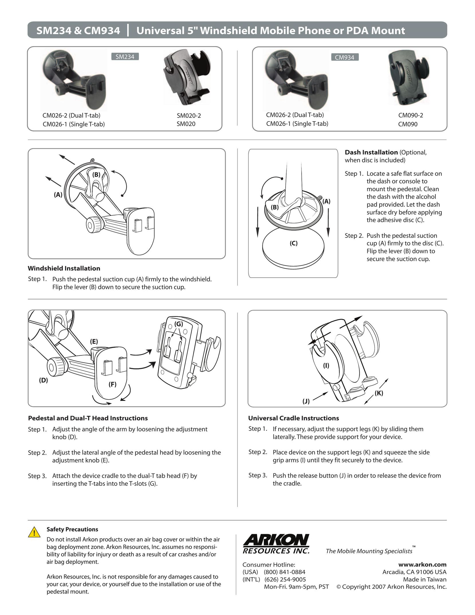 Arkon SM234 Cell Phone Accessories User Manual