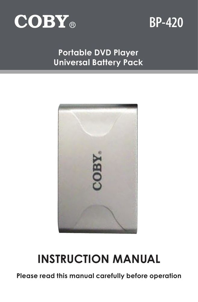 COBY electronic BP420 Cell Phone Accessories User Manual