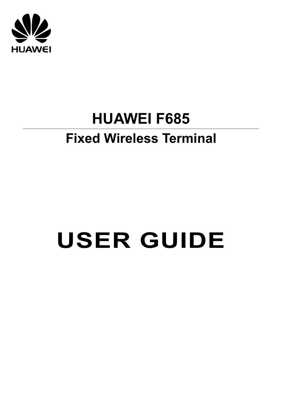 Huawei F685 Cell Phone Accessories User Manual