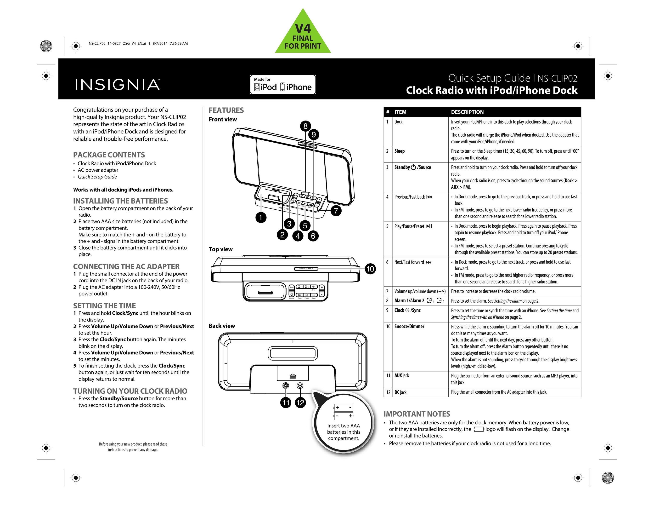 Insignia NS-CLIP02 Cell Phone Accessories User Manual