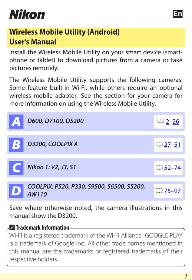 Nikon D600 Cell Phone Accessories User Manual