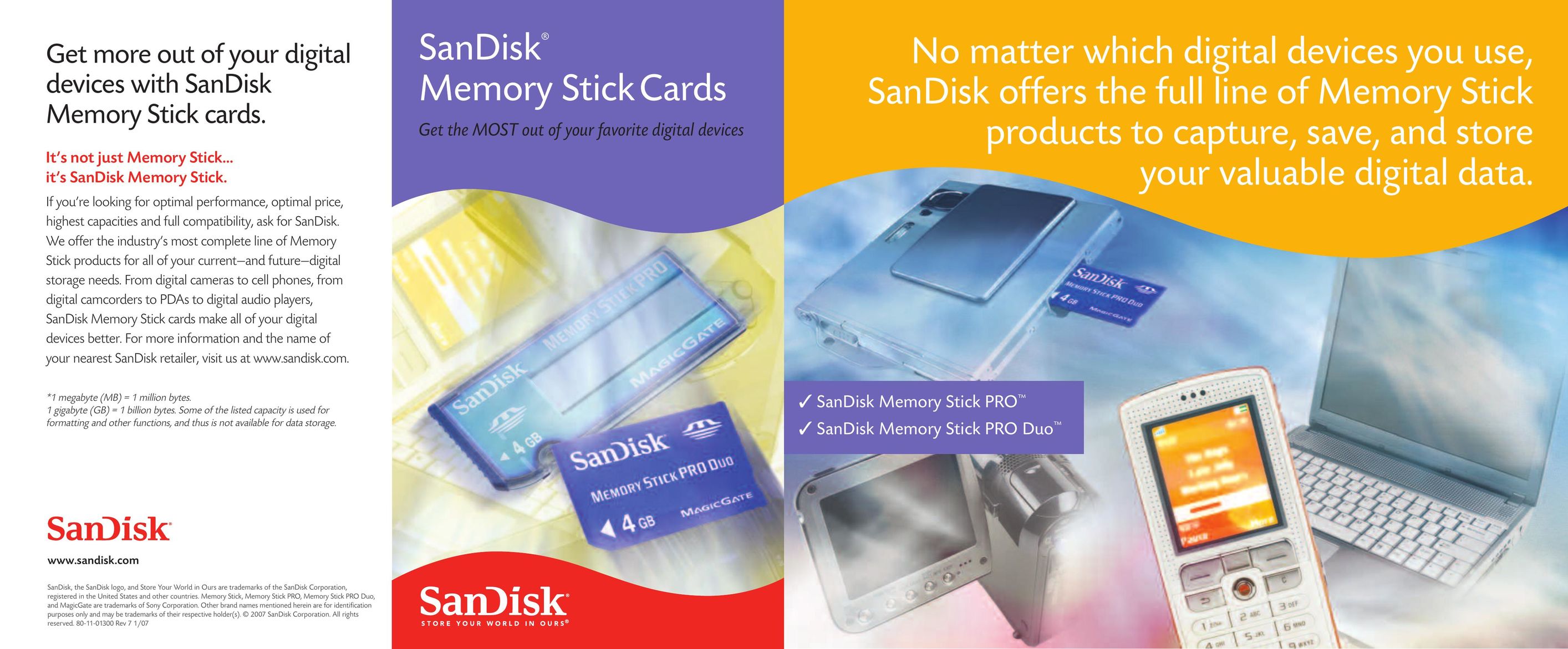 SanDisk 80-11-01300 Cell Phone Accessories User Manual