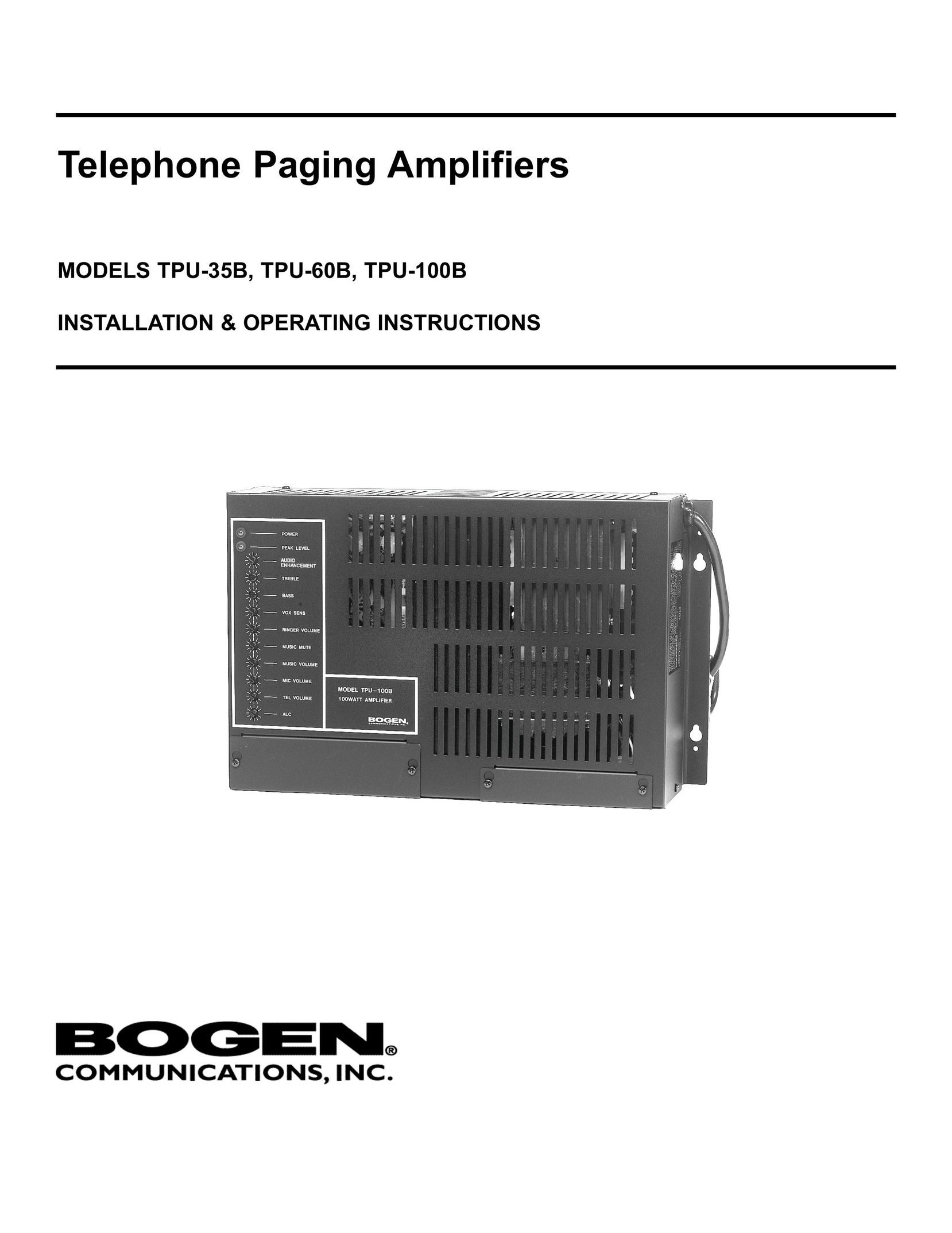 Bogen TPU-60B Amplified Phone User Manual