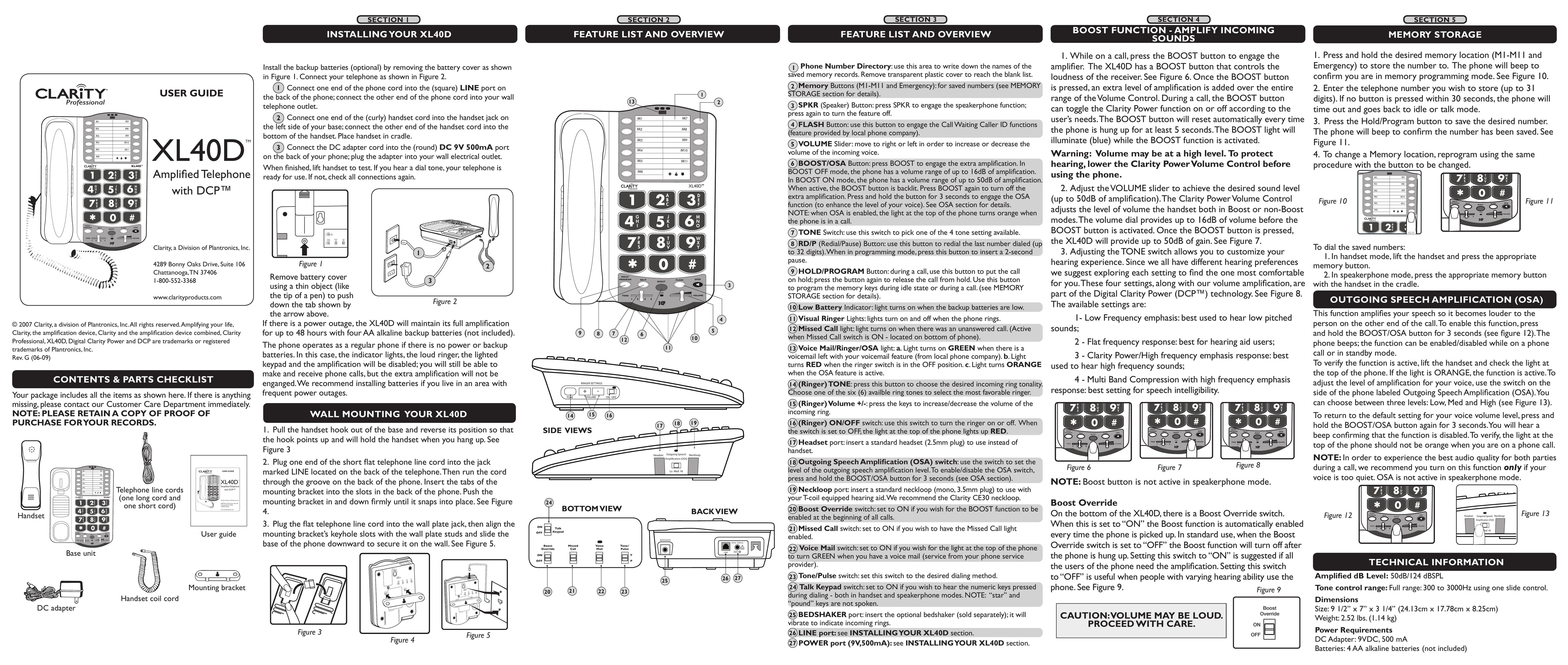 Clarity XL40D Amplified Phone User Manual