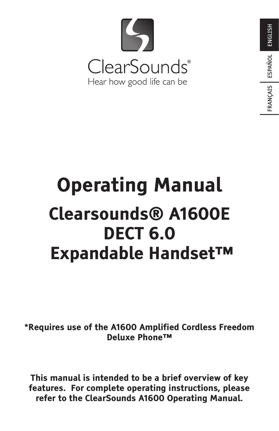 ClearSounds A1600E Amplified Phone User Manual