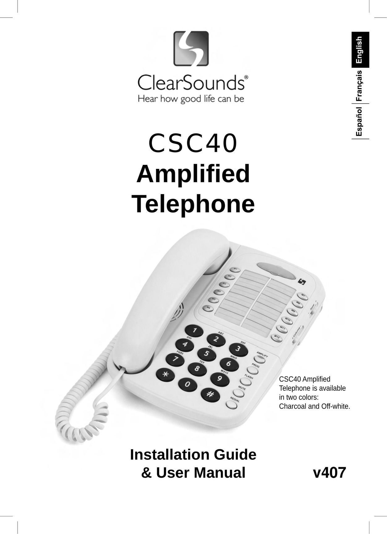 ClearSounds v407 Amplified Phone User Manual