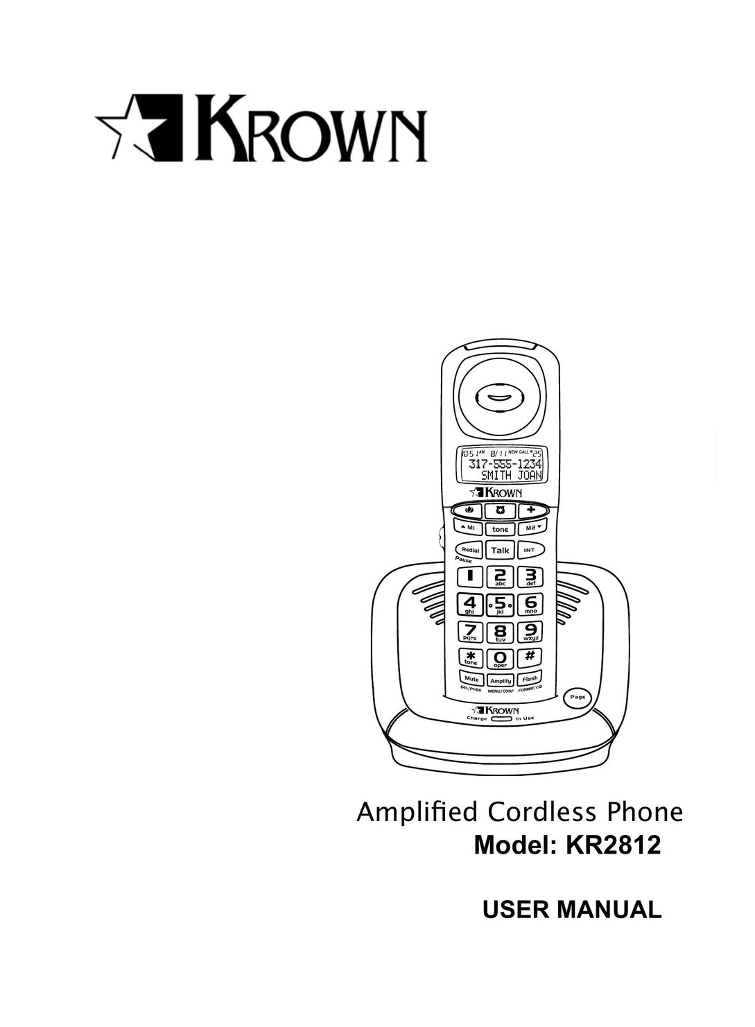 Krown Manufacturing KR2812 Amplified Phone User Manual