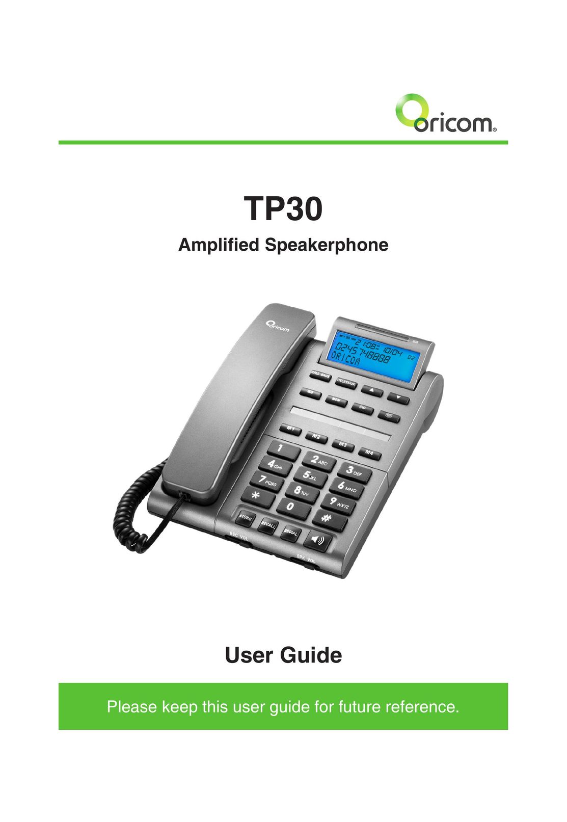 Oricom TP30 Amplified Phone User Manual