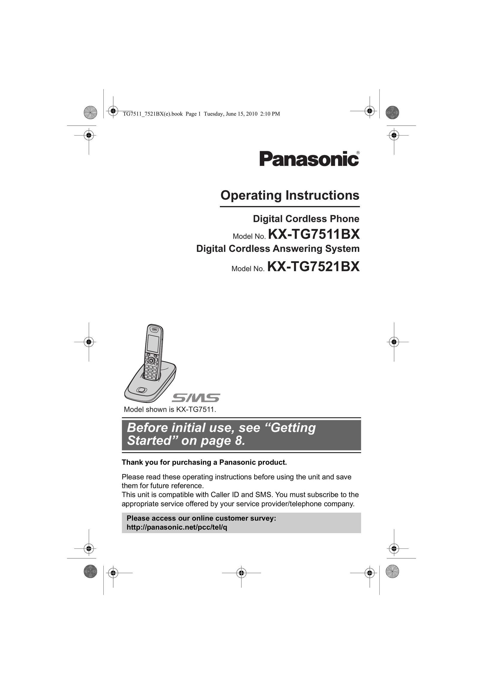 Panasonic KX-TG7521BX Amplified Phone User Manual