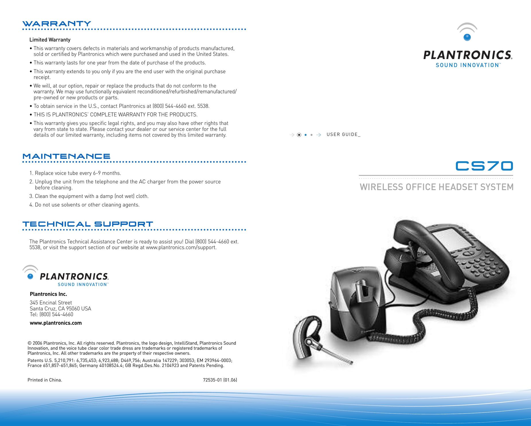 Plantronics cs70 Amplified Phone User Manual