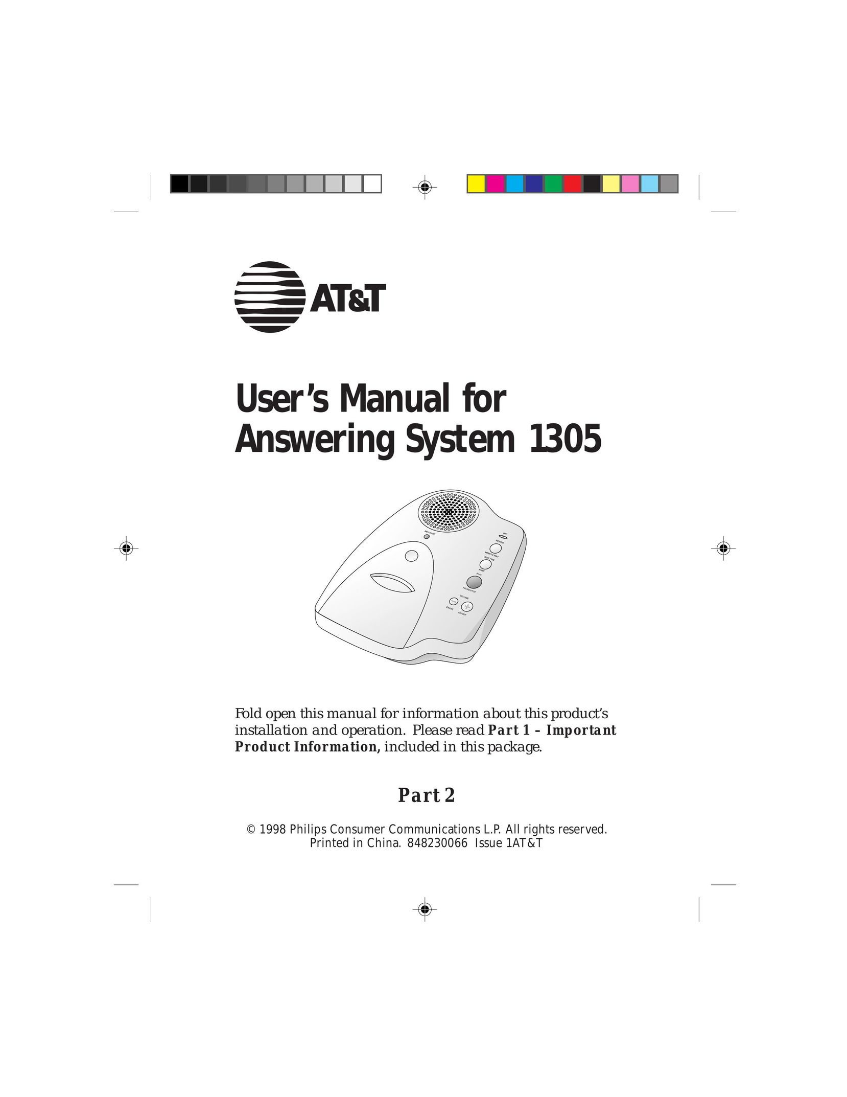 AT&T 1305 Answering Machine User Manual