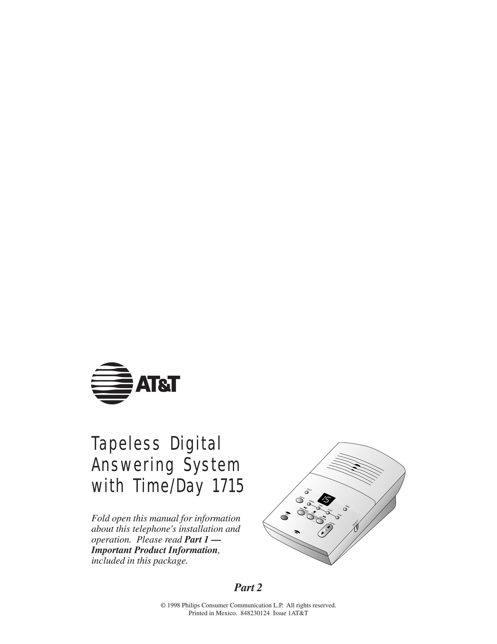 AT&T 1715 Answering Machine User Manual