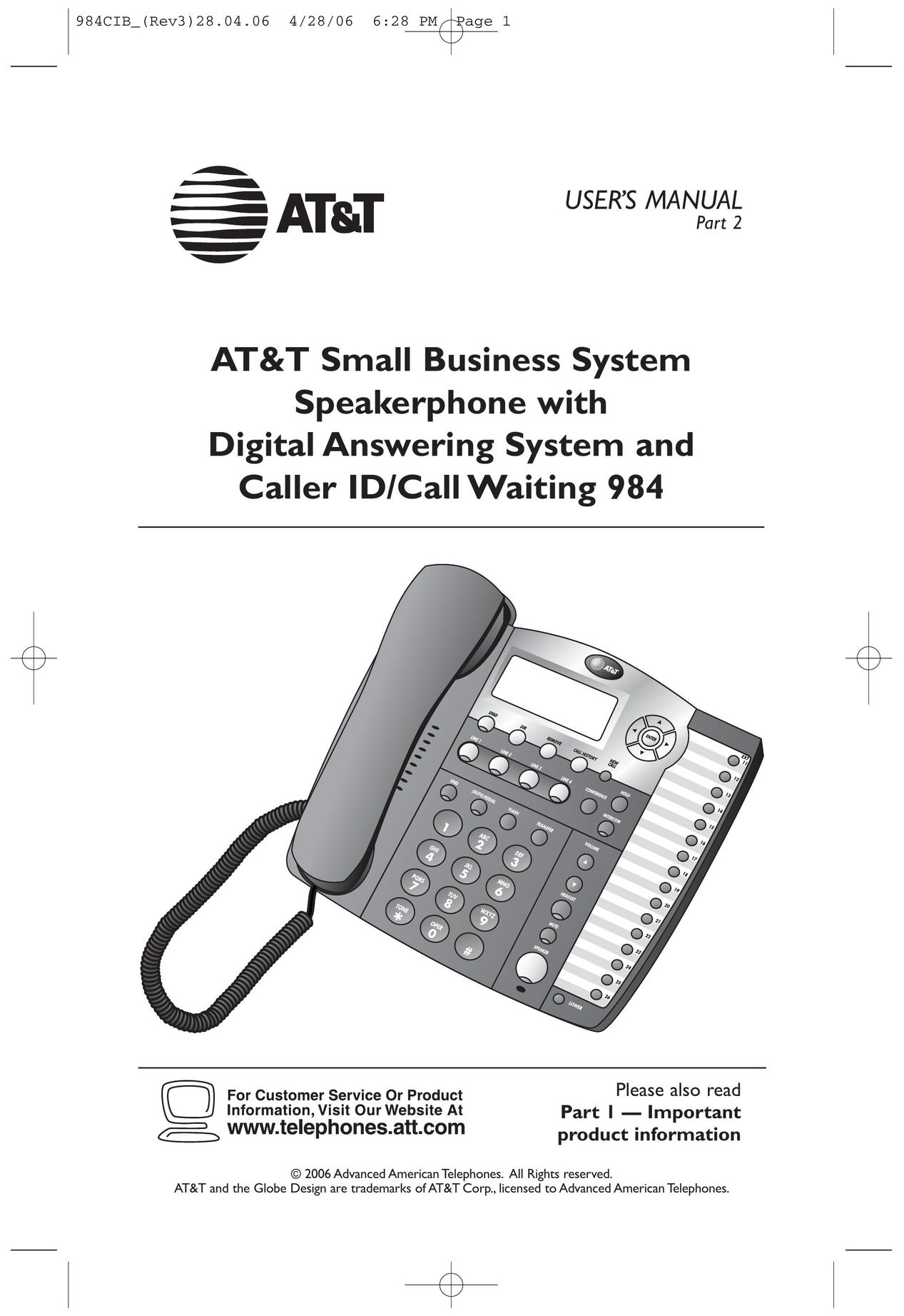 AT&T 984 Answering Machine User Manual