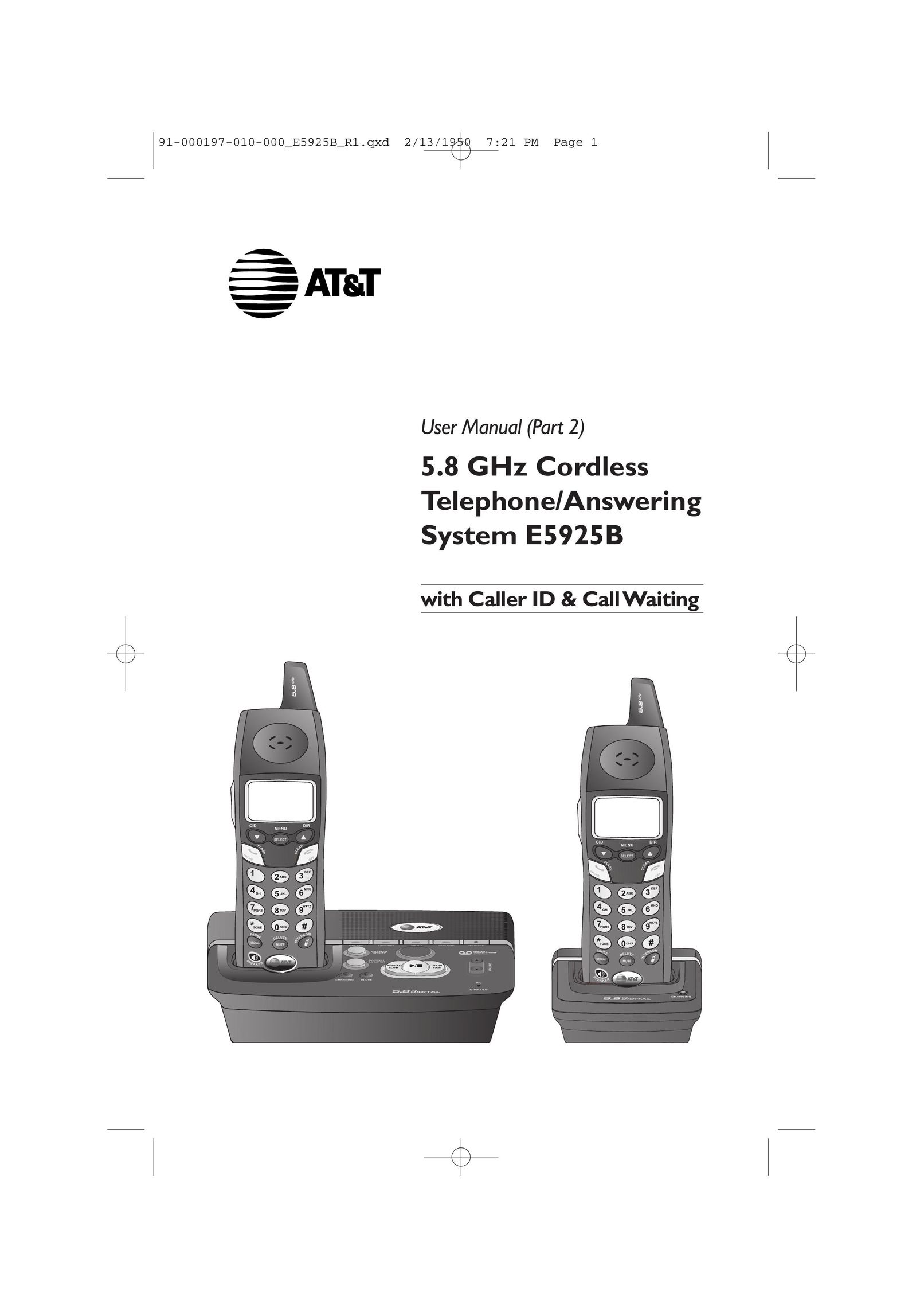 AT&T E5925B Answering Machine User Manual