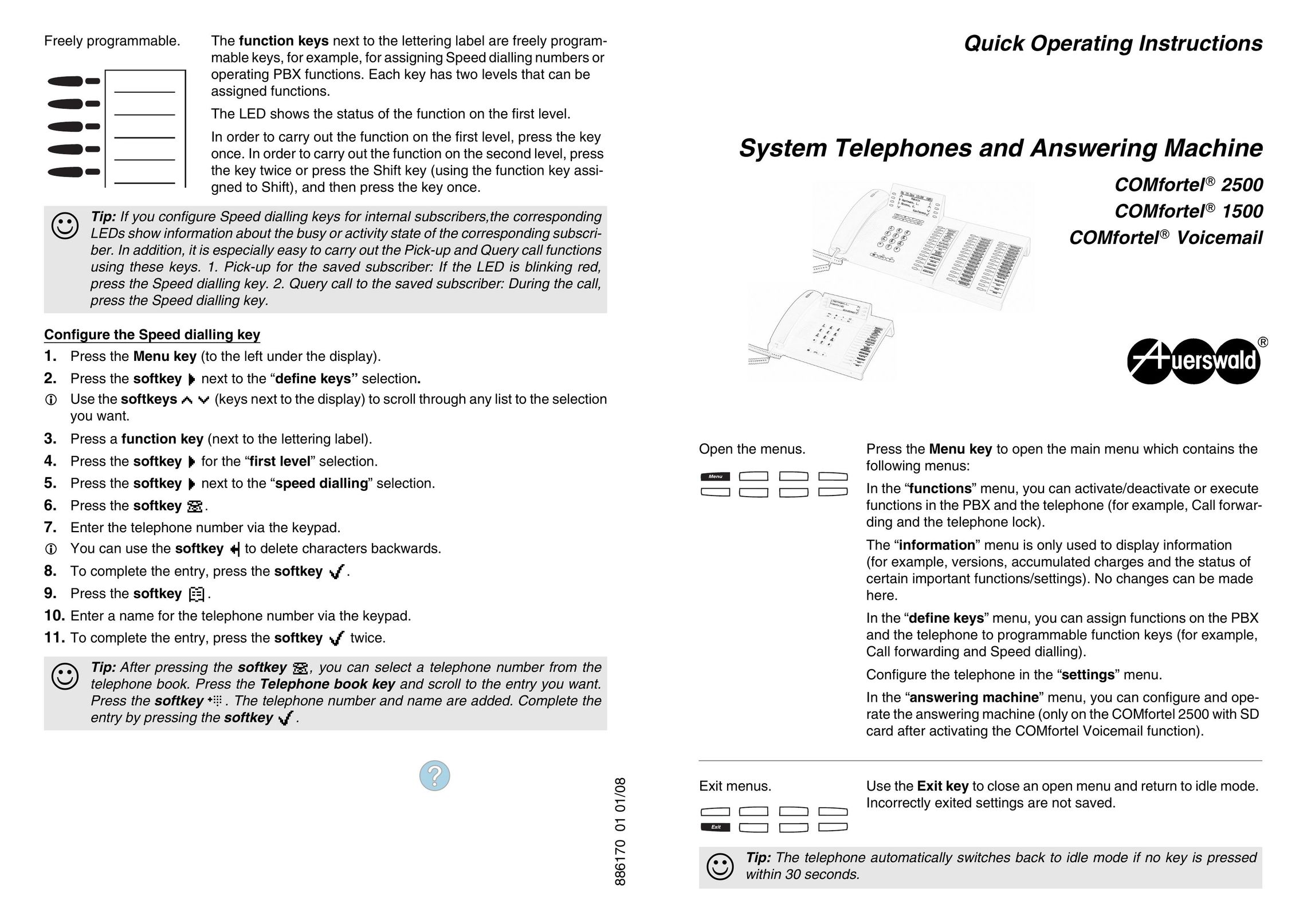 Auerswald COMfortel 1500 Answering Machine User Manual