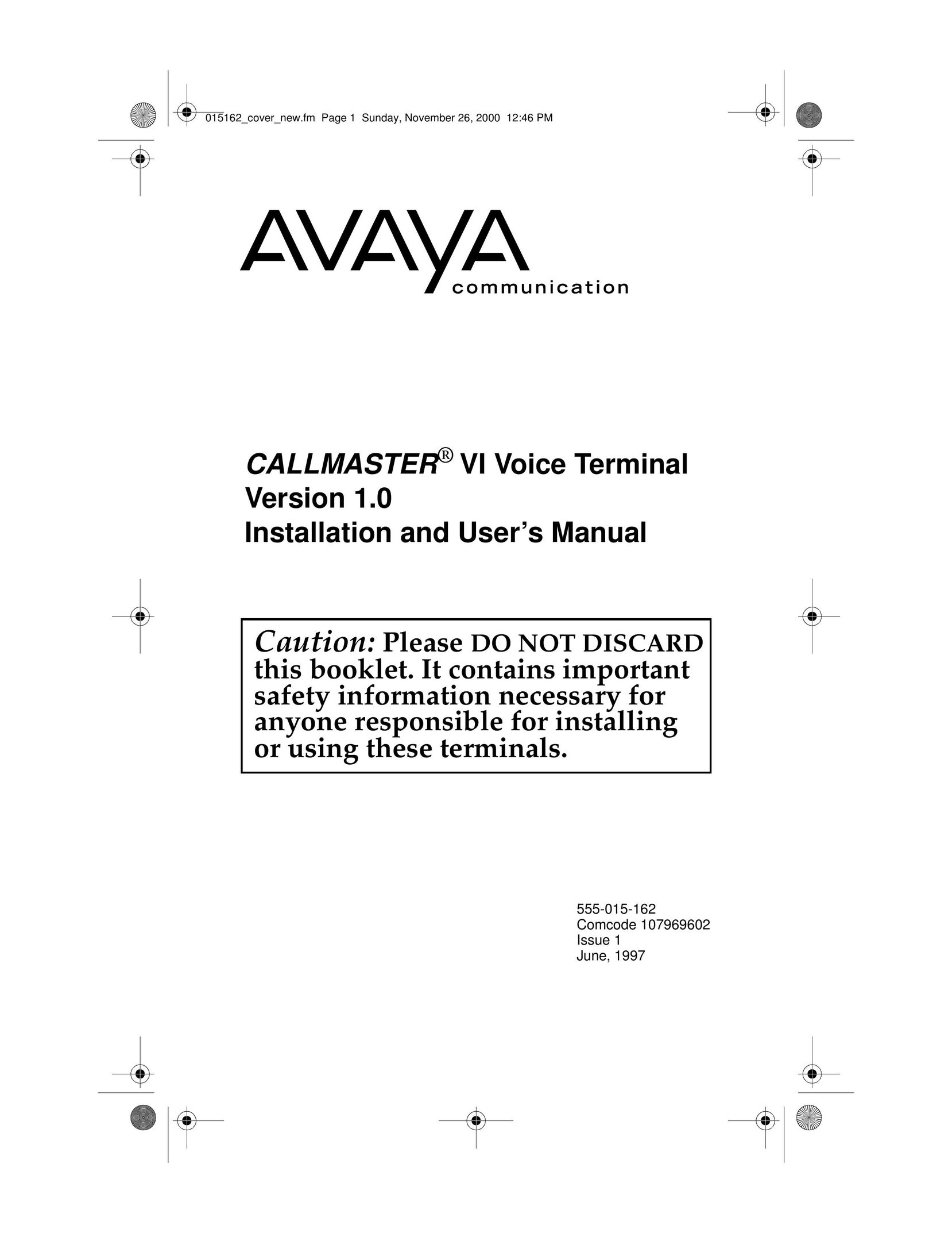 Avaya 555-015-162 Answering Machine User Manual