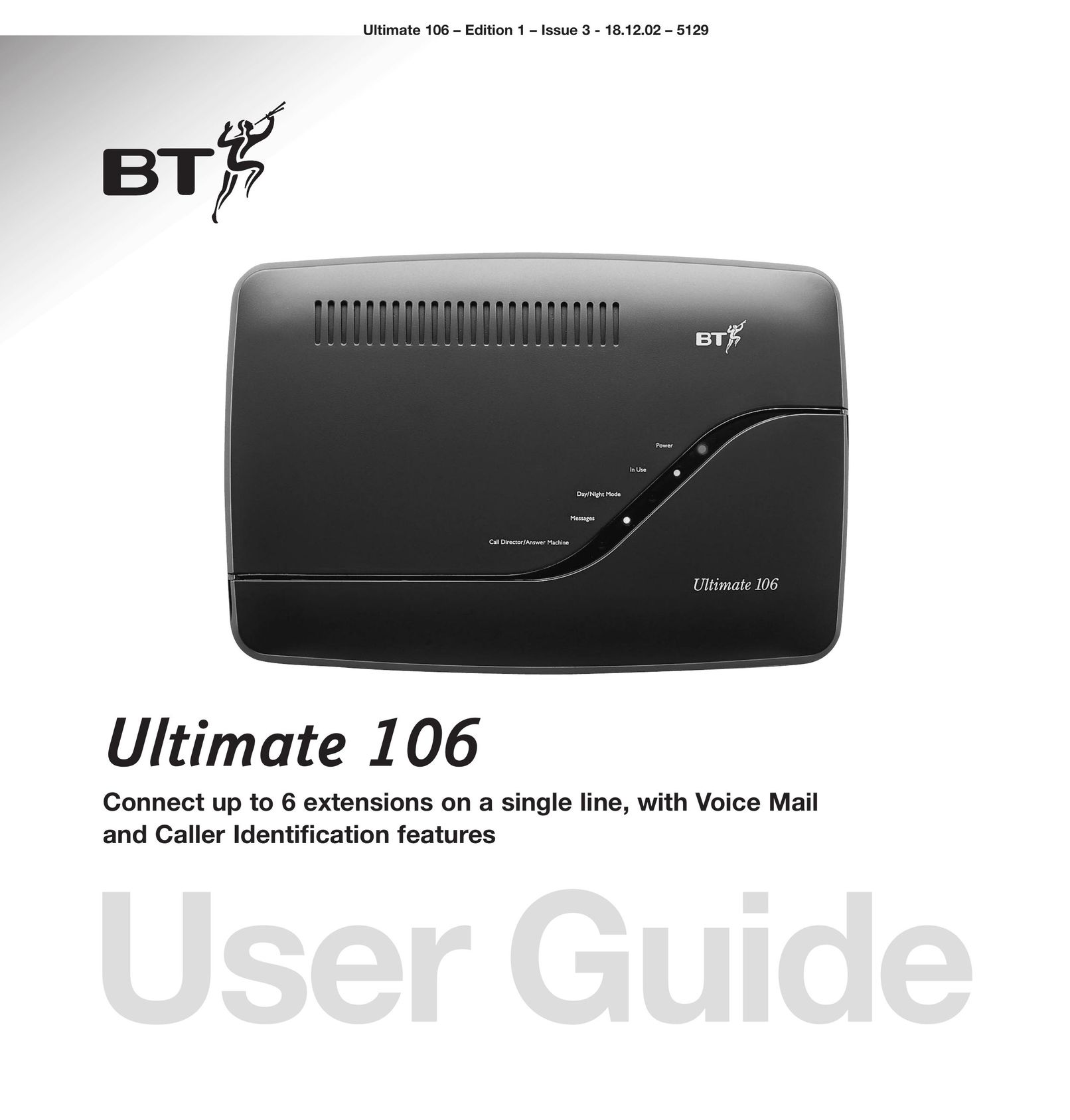 BT 106 Answering Machine User Manual