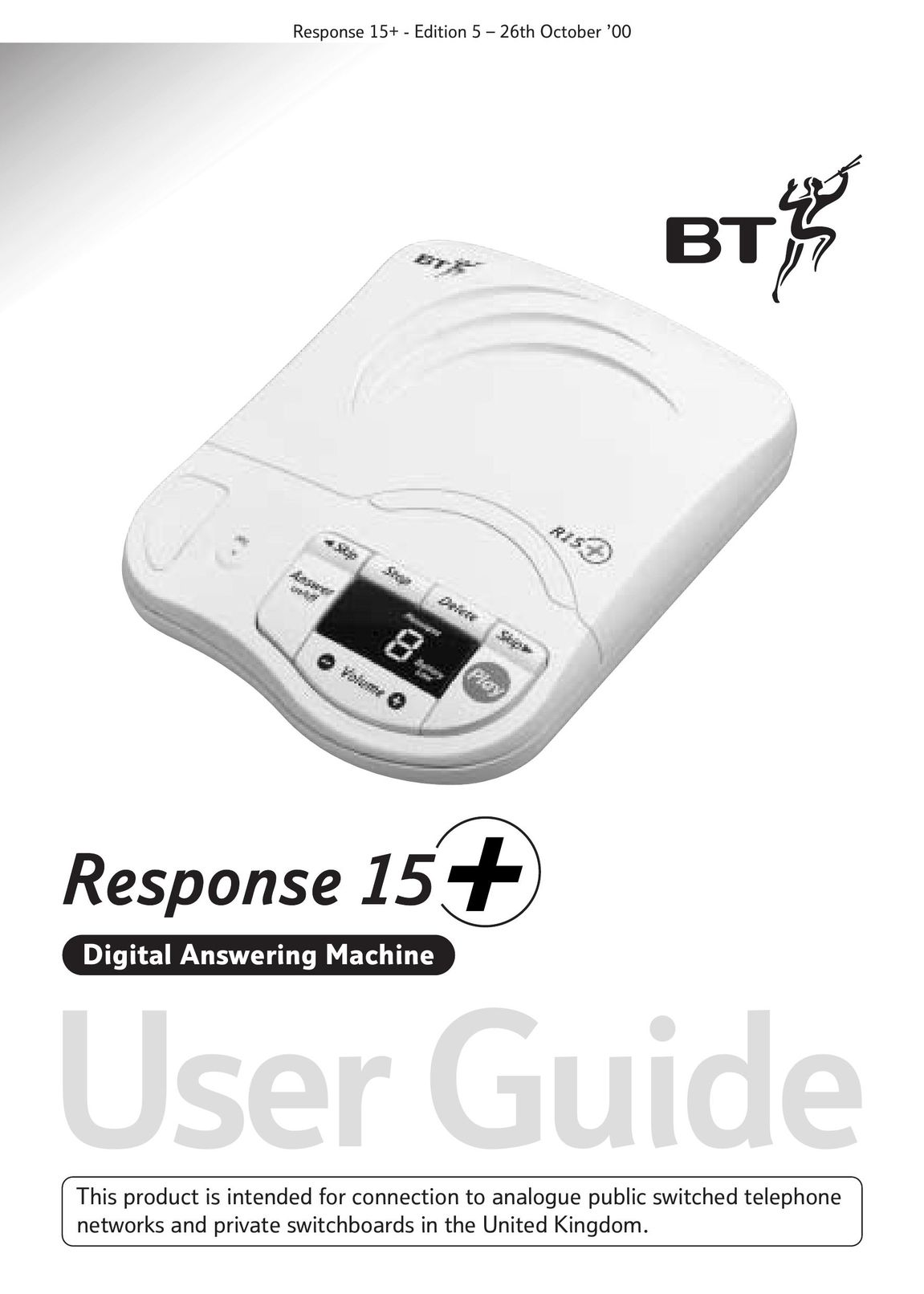 BT Response 15+ Answering Machine User Manual