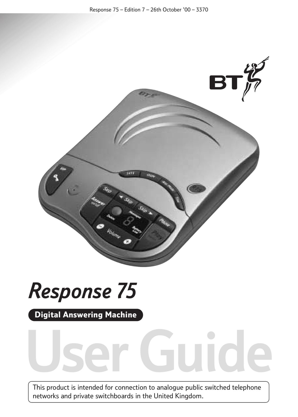 BT RESPONSE75 Answering Machine User Manual