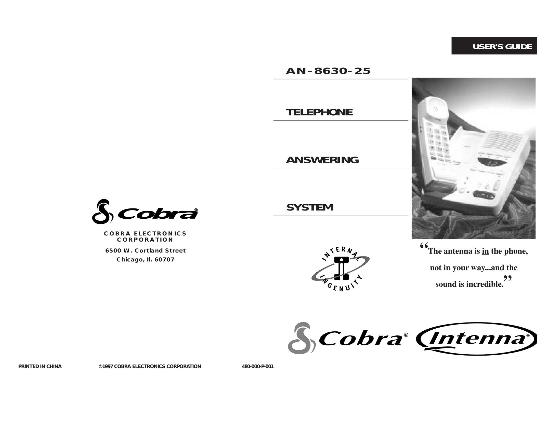 Cobra Electronics AN - 8630 - 25 Answering Machine User Manual