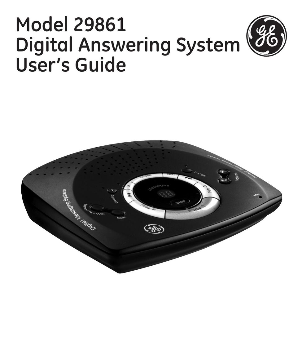 GE 29861 Answering Machine User Manual