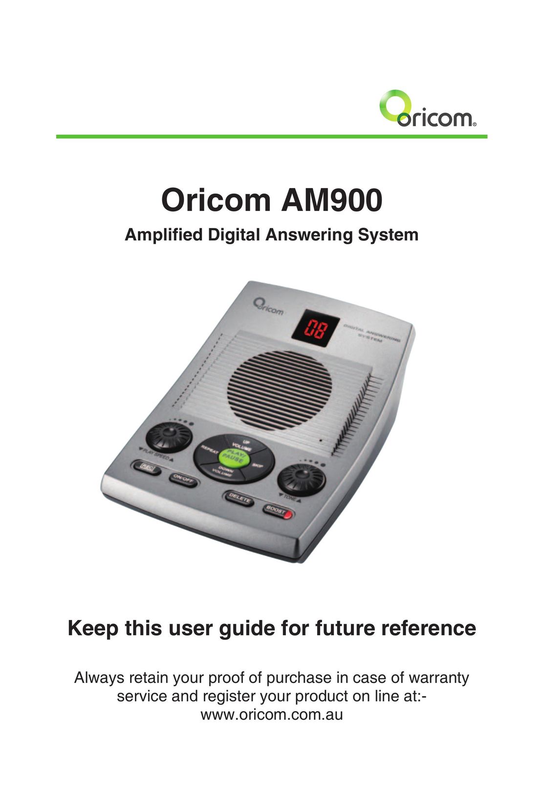 Oricom AM900 Answering Machine User Manual