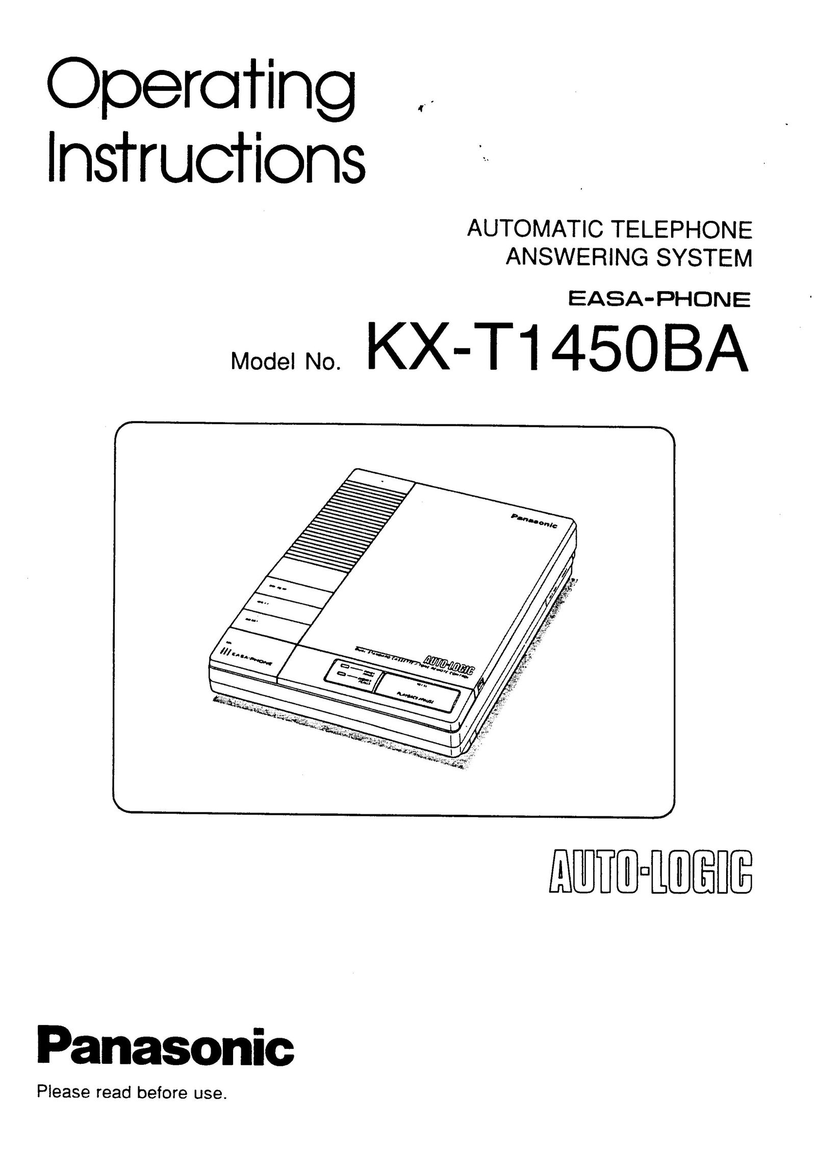 Panasonic kx t1450 Answering Machine User Manual
