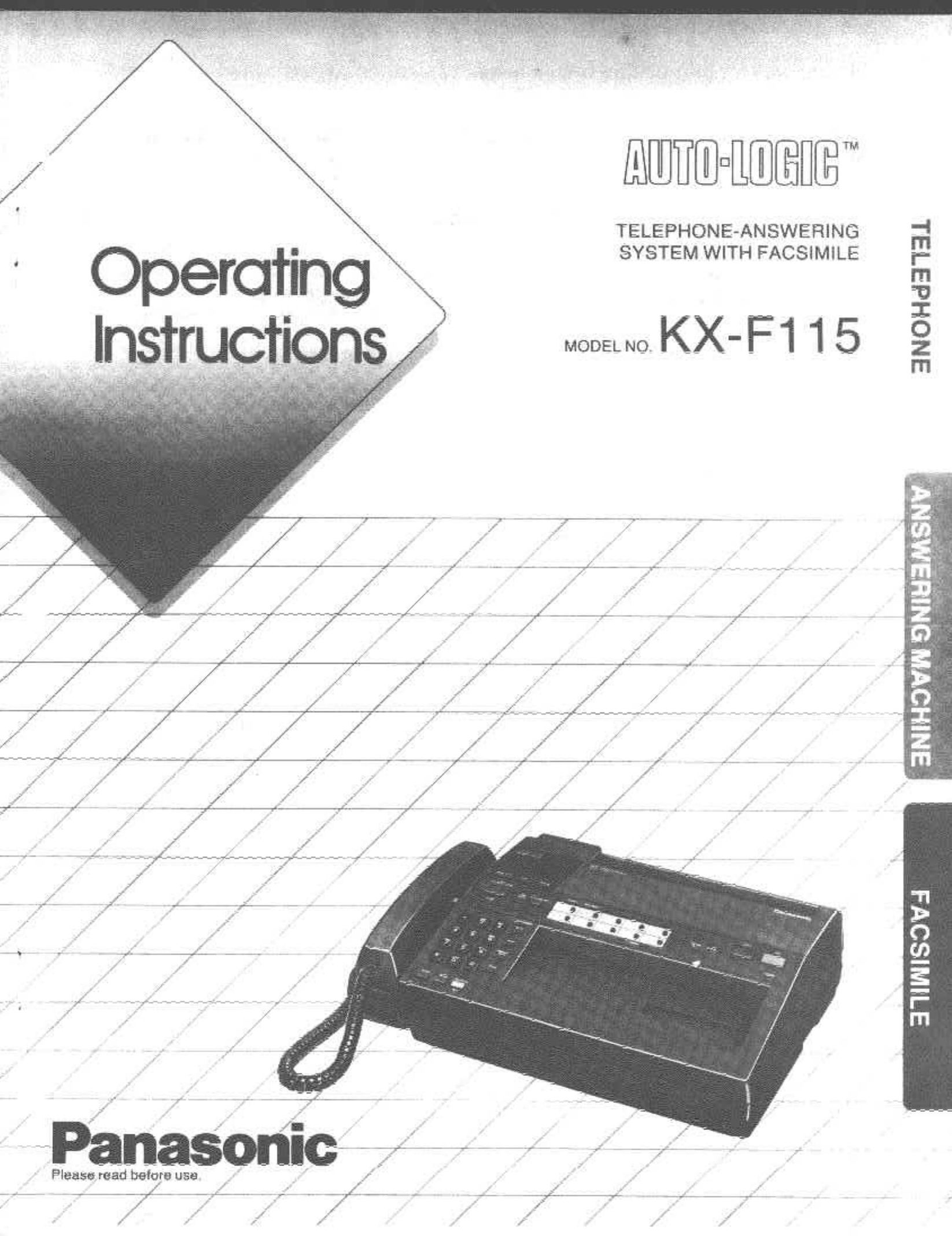 Panasonic KX-F115 Answering Machine User Manual