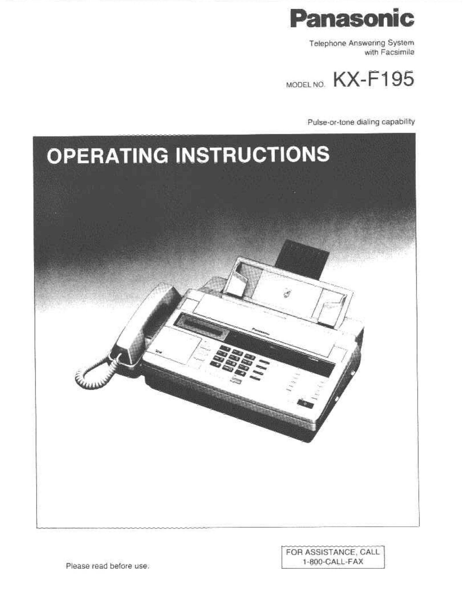 Panasonic KX-F195 Answering Machine User Manual