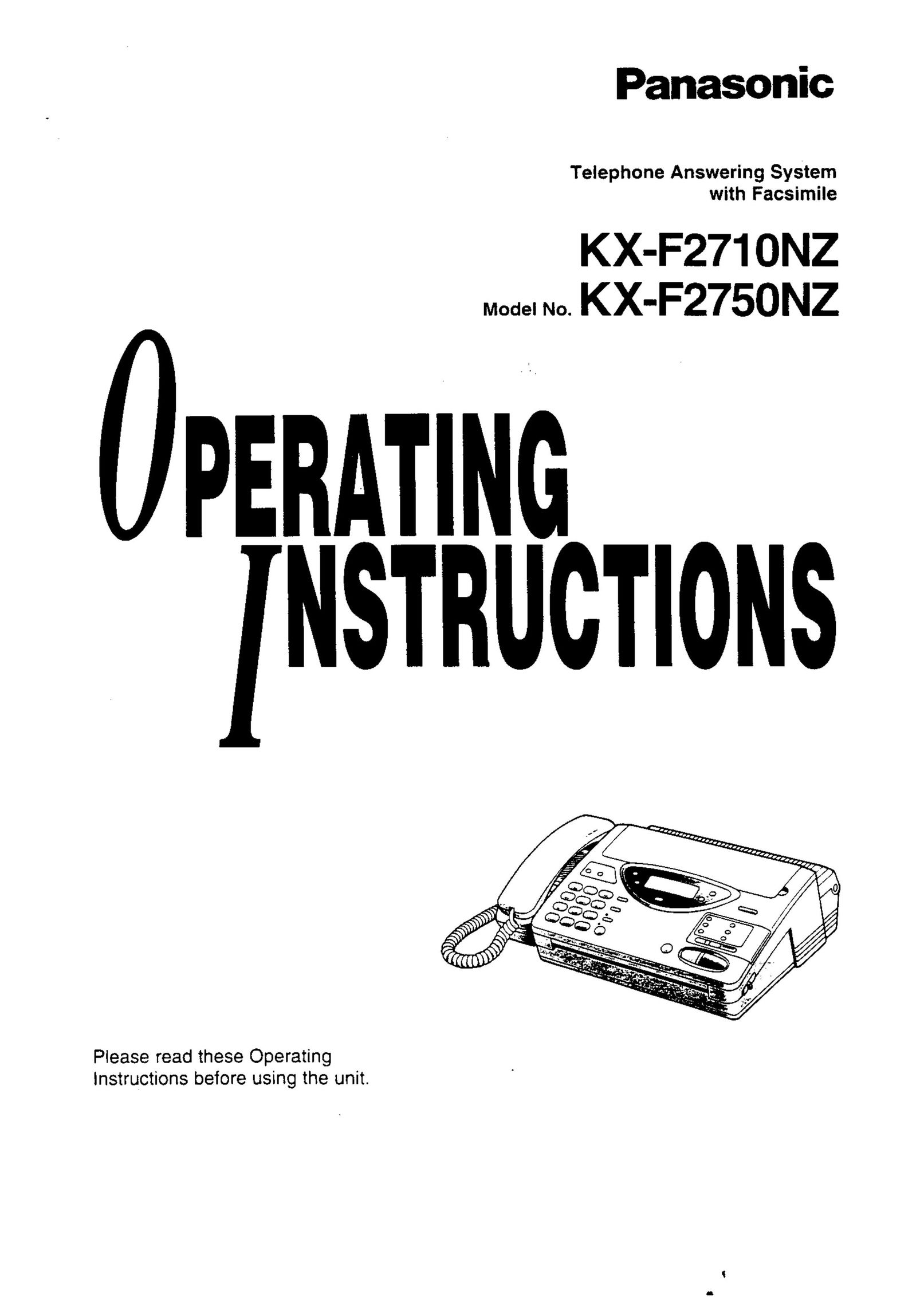 Panasonic KX-F2750NZ Answering Machine User Manual