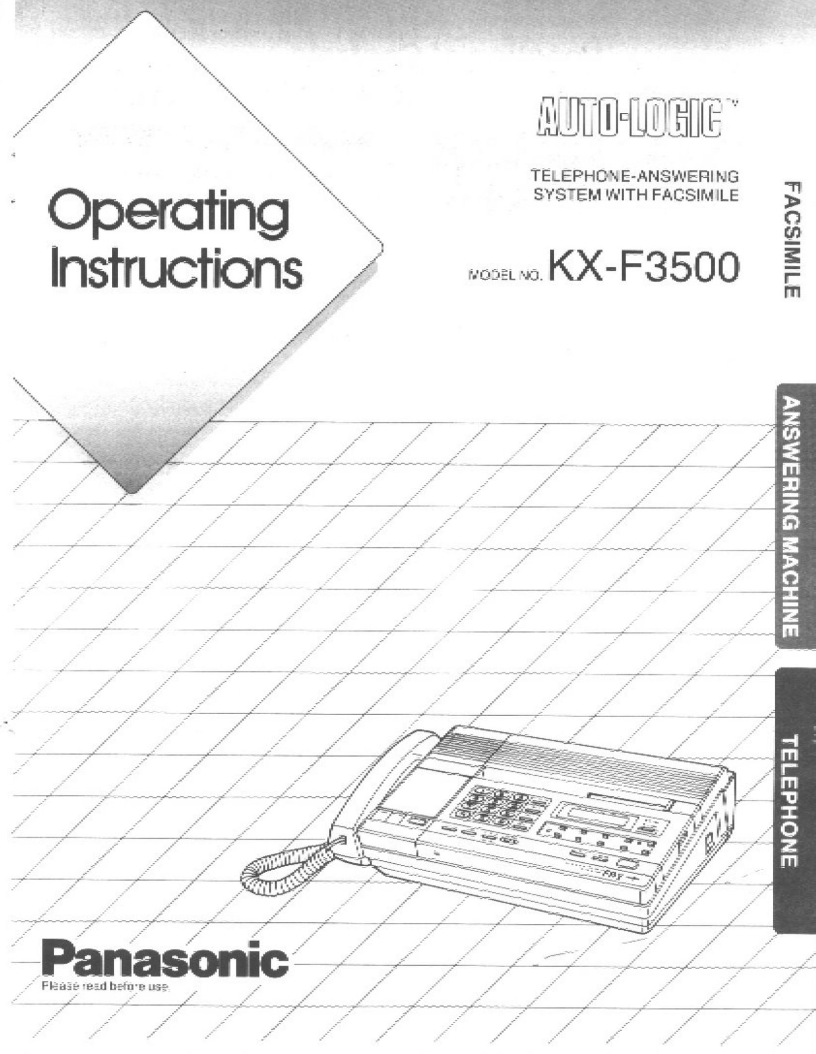 Panasonic KX-F3500 Answering Machine User Manual