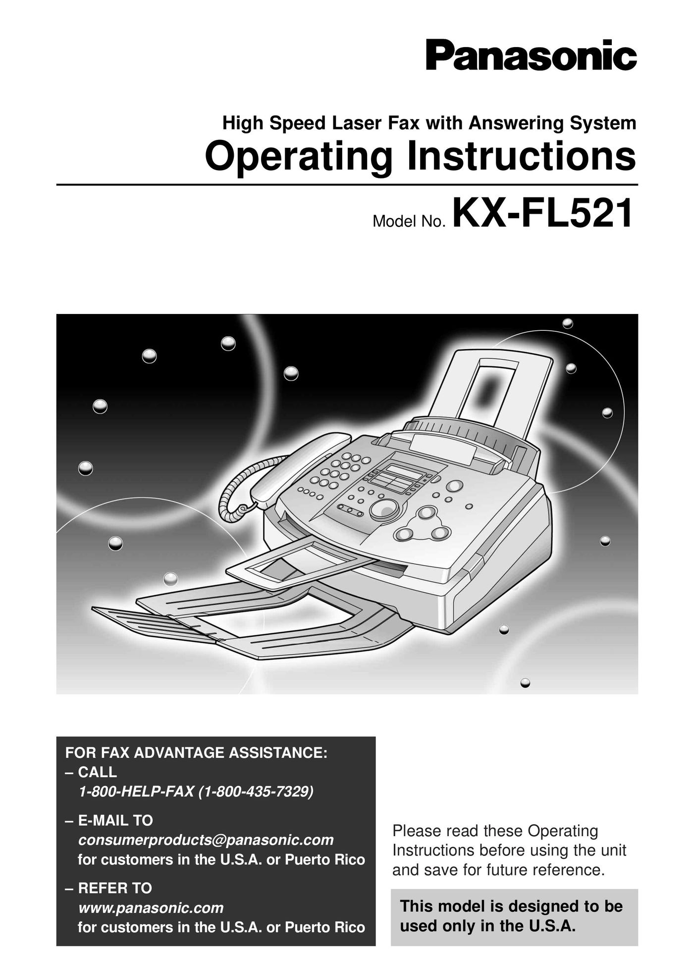 Panasonic KX-FL521 Answering Machine User Manual