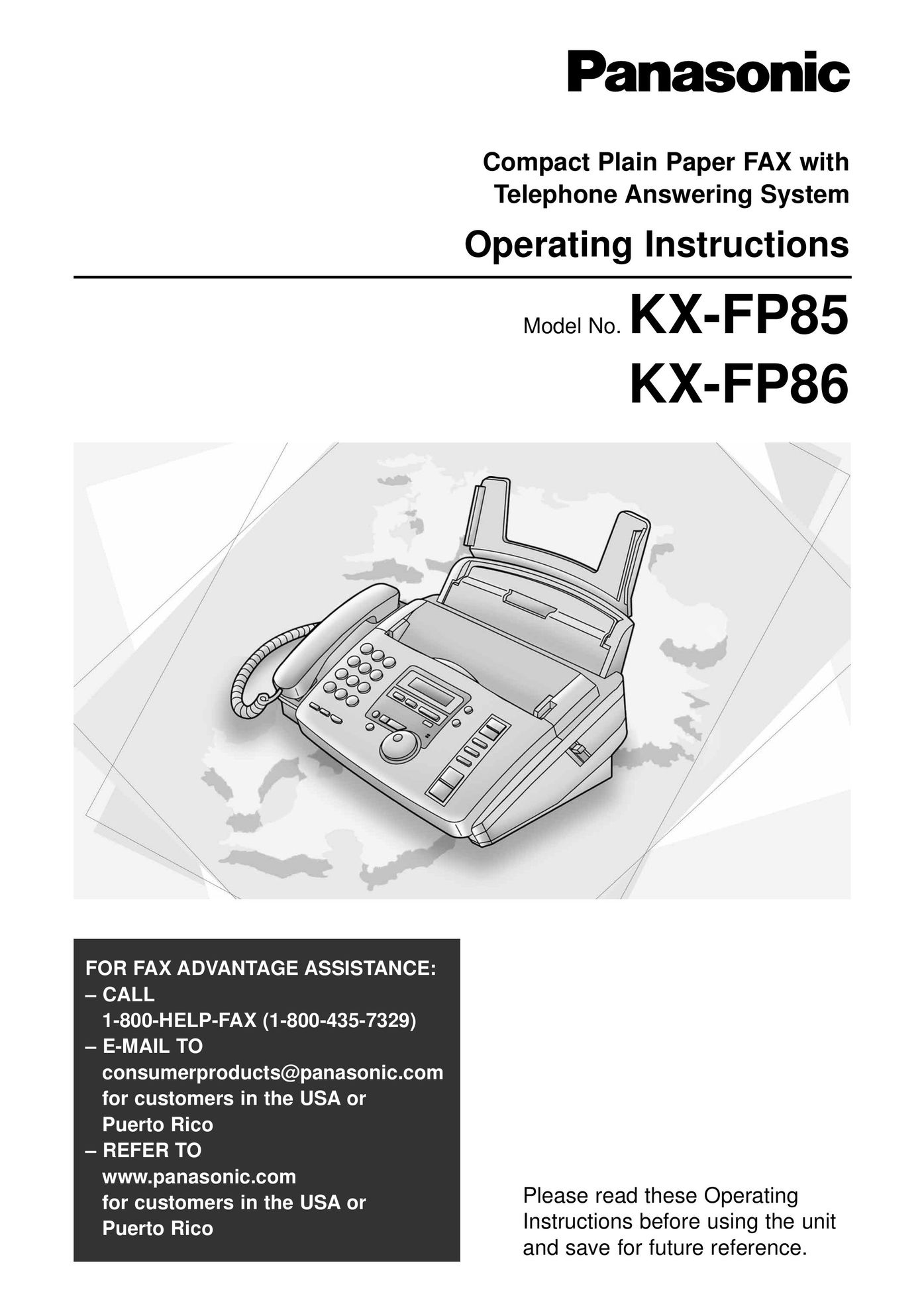 Panasonic KX-FP85 Answering Machine User Manual