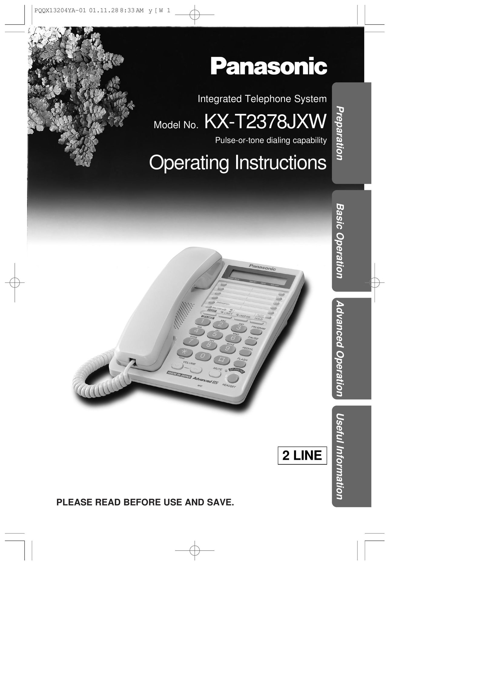 Panasonic KX-T2378JXW Answering Machine User Manual