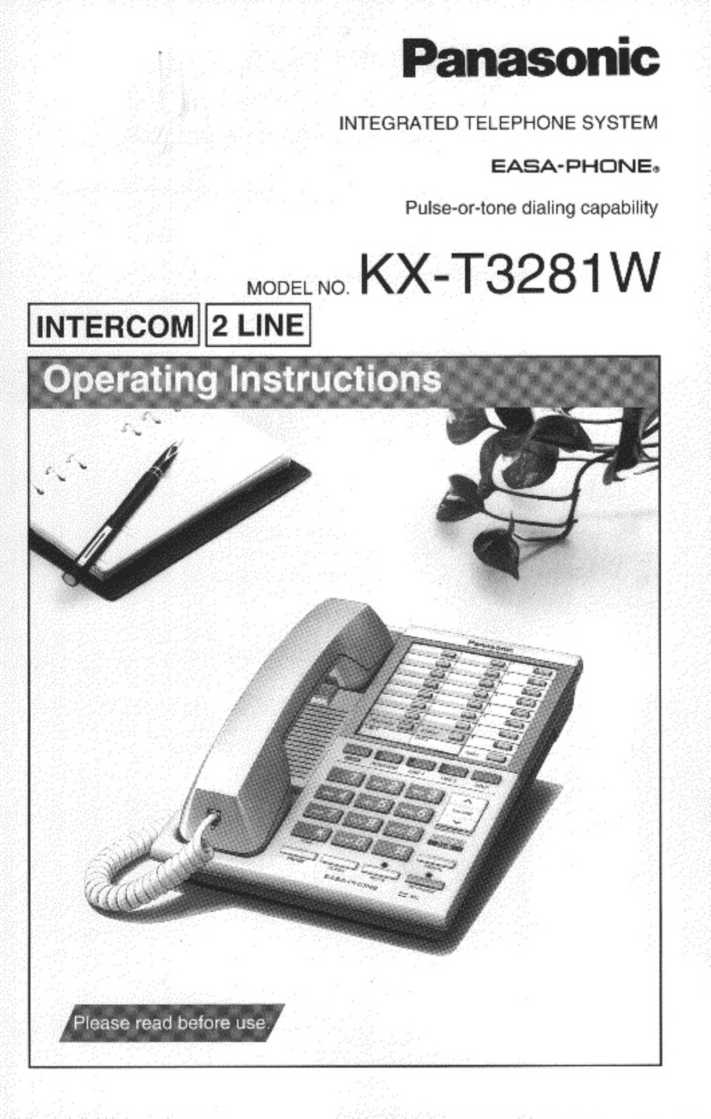 Panasonic KX-T3281W Answering Machine User Manual