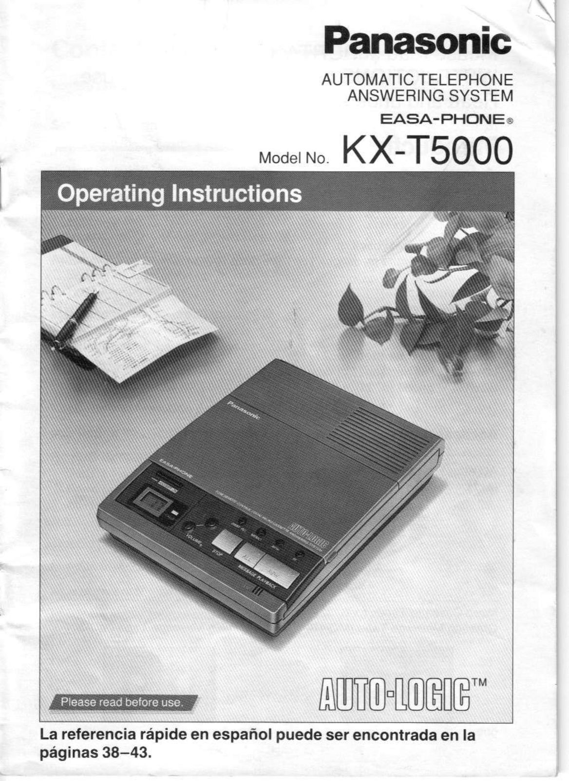 Panasonic KX-T5000 Answering Machine User Manual