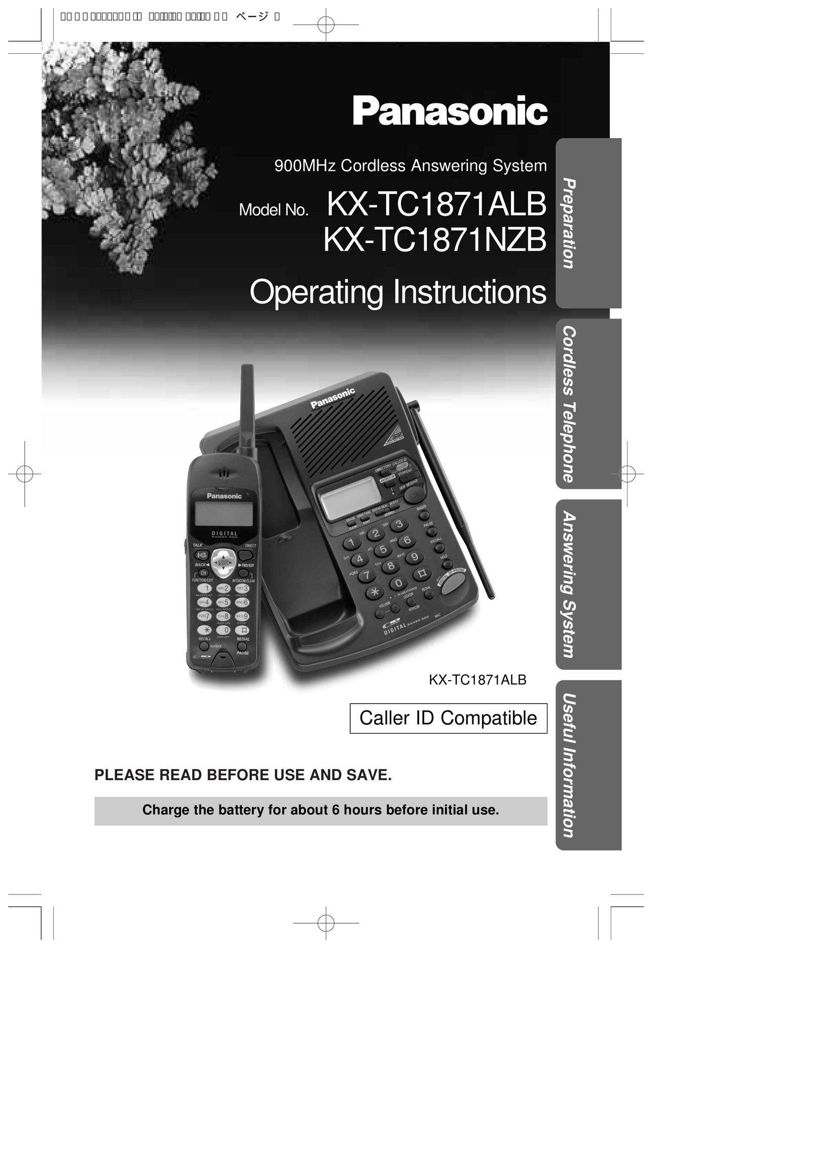 Panasonic KX-TC1871NZB Answering Machine User Manual