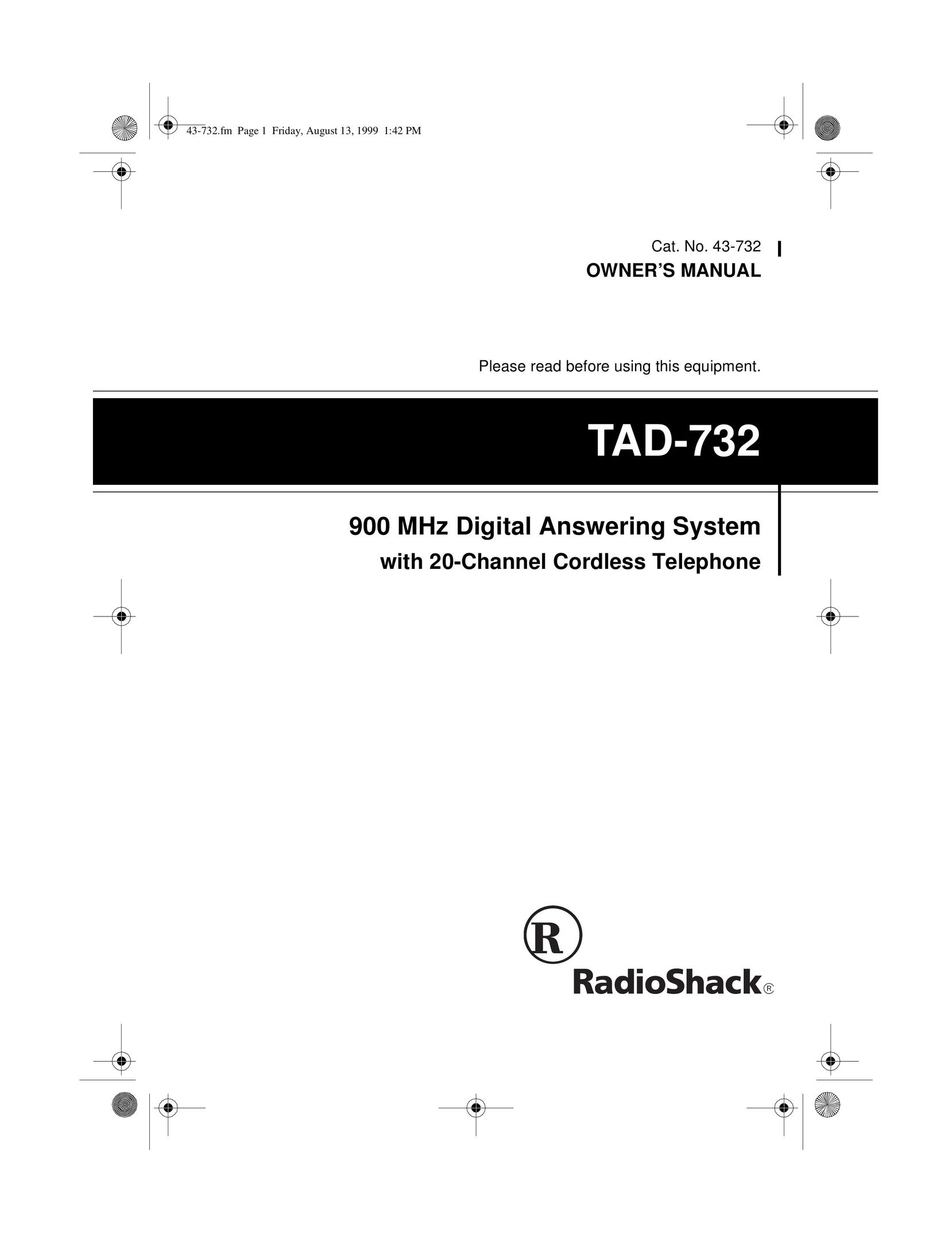 Radio Shack TAD-732 Answering Machine User Manual