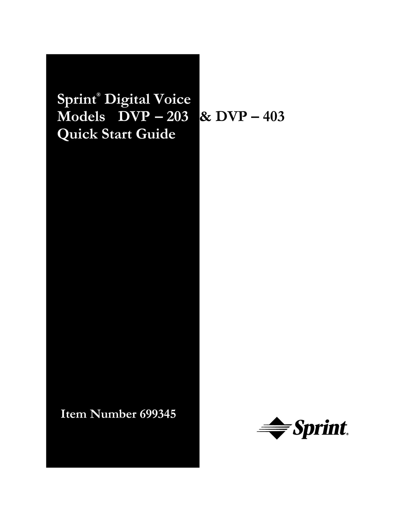 Sprint Nextel DVP 203 Answering Machine User Manual