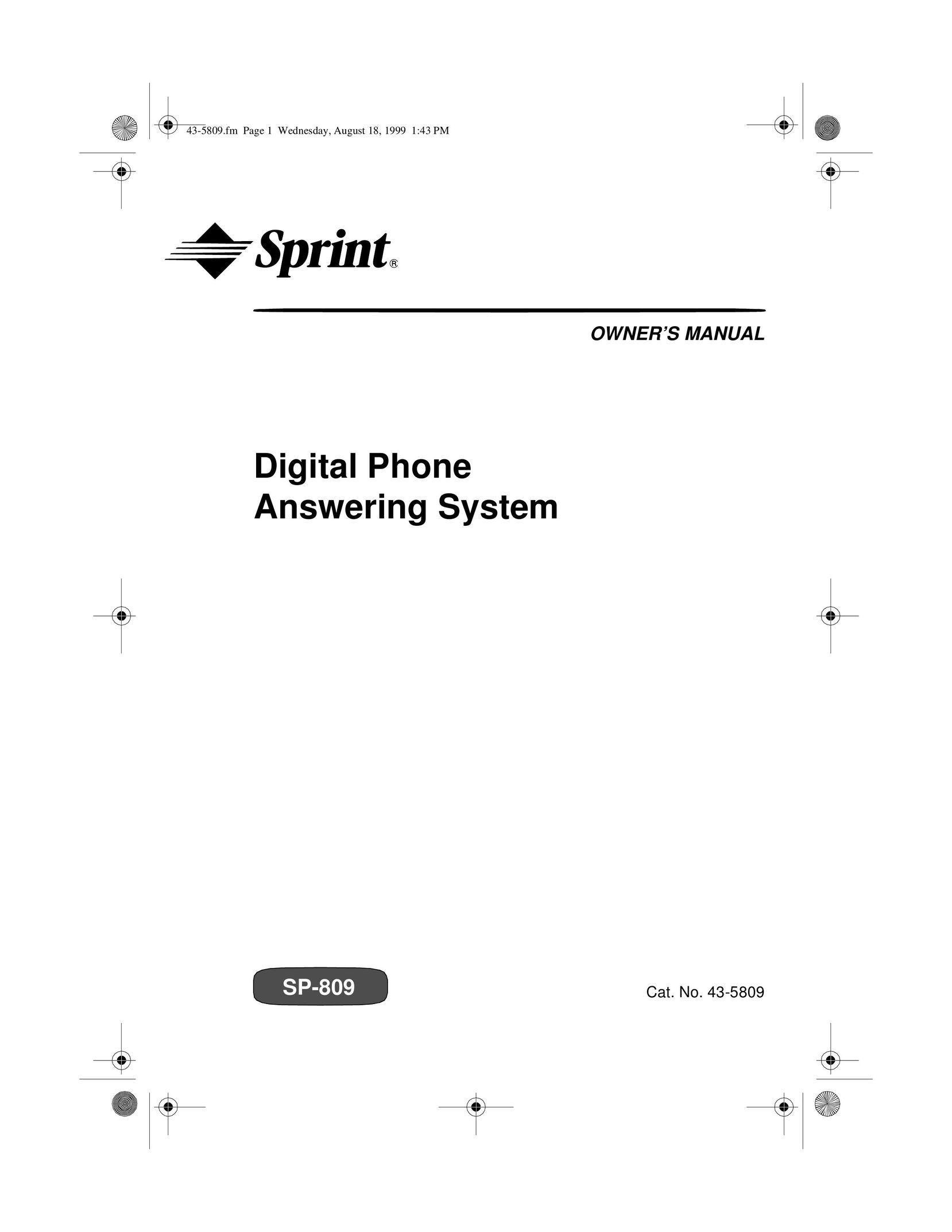 Sprint Nextel SP-809 Answering Machine User Manual