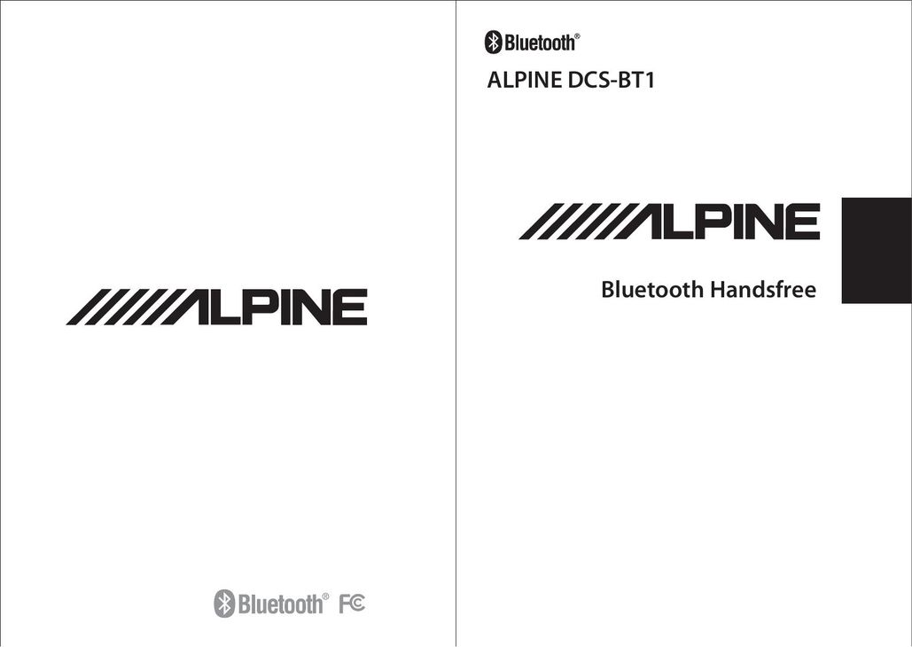 Alpine DCS-BT1 Bluetooth Headset User Manual