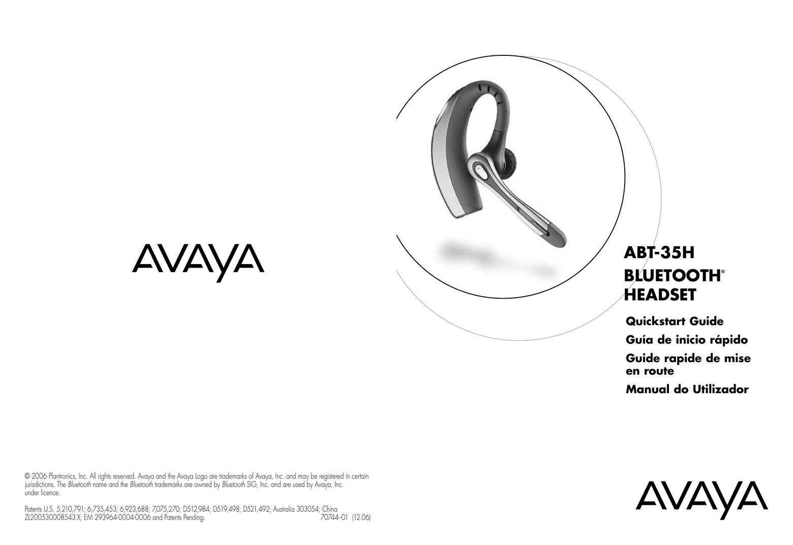 Avaya ABT-35H Bluetooth Headset User Manual