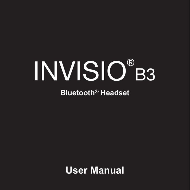 Belkin B3 Bluetooth Headset User Manual