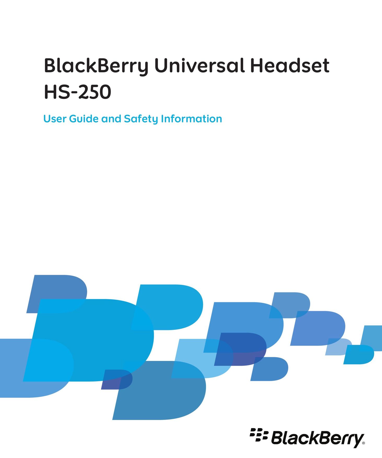 Blackberry HS-250 Bluetooth Headset User Manual