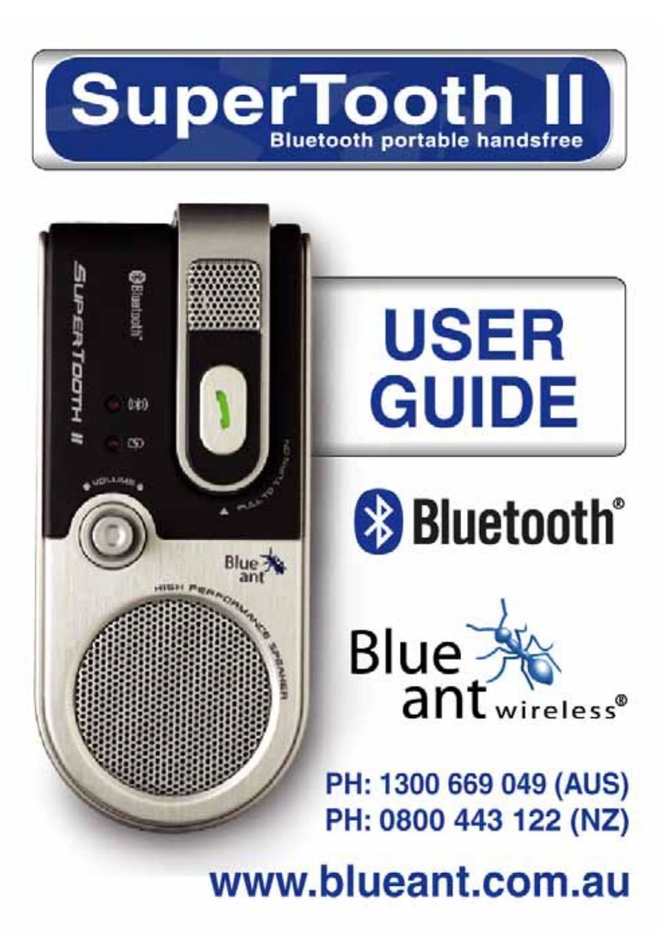 BlueAnt Wireless SuperTooth II Bluetooth Headset User Manual