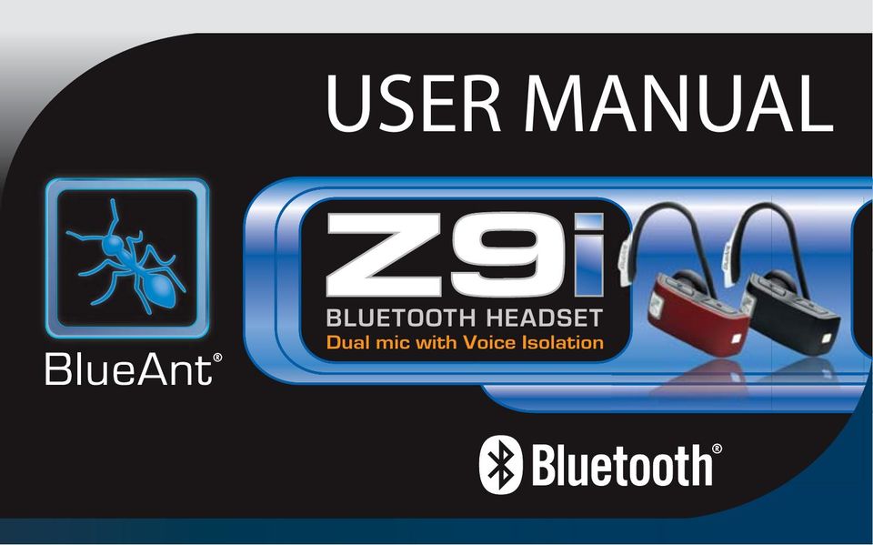 BlueAnt Wireless Z9i Bluetooth Headset User Manual
